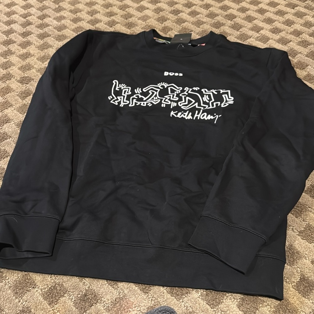 Black Keith haring/boss collaboration XL men sweat shirt